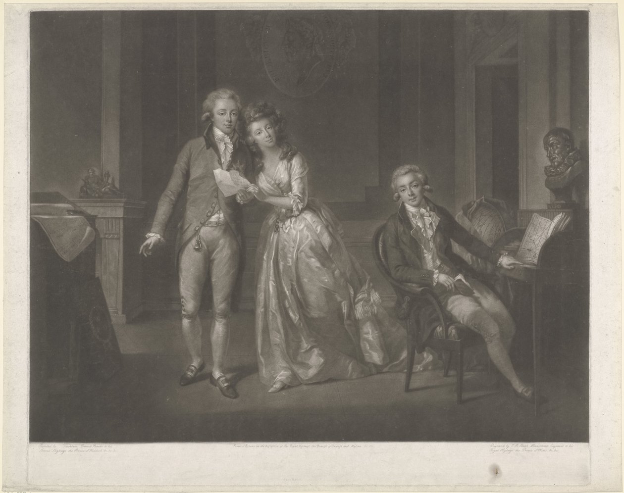 Orange-Nassaun prinsessa Louise, Alankomaiden kuningas Willem I Frederik ja Orange-Nassaun prinssi Frederik tekijältä John Raphael Smith