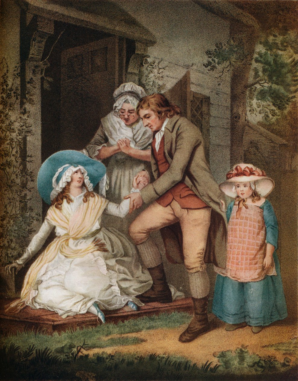 Reilu katuvainen. Laetitia katumuksessa saa apua ja suojaa vanhemmiltaan, c1811 tekijältä John Raphael Smith