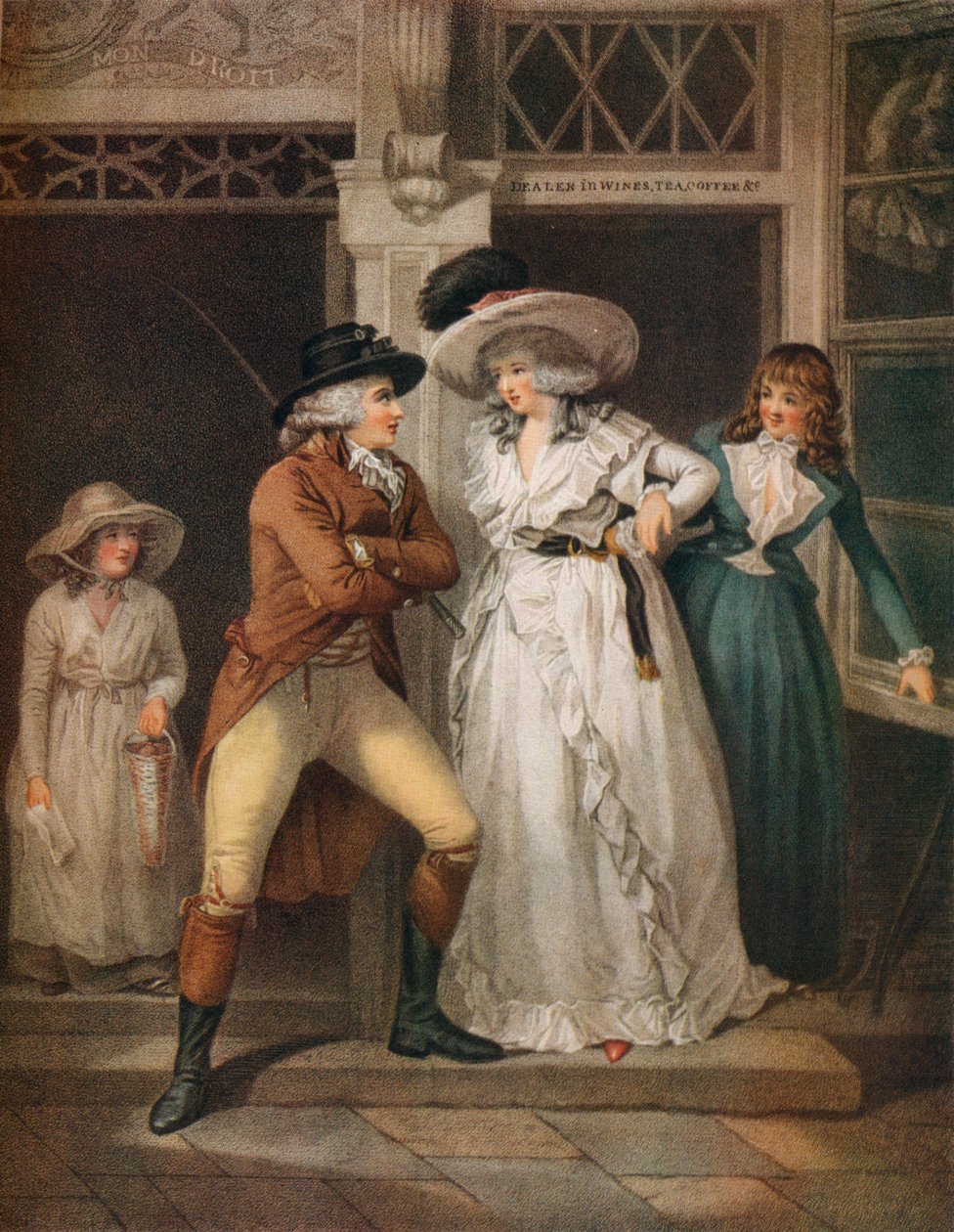 Tavern Door, Laetitia, jonka viettelijä hylkäsi, heitetään kaupunkiin, 1789 tekijältä John Raphael Smith