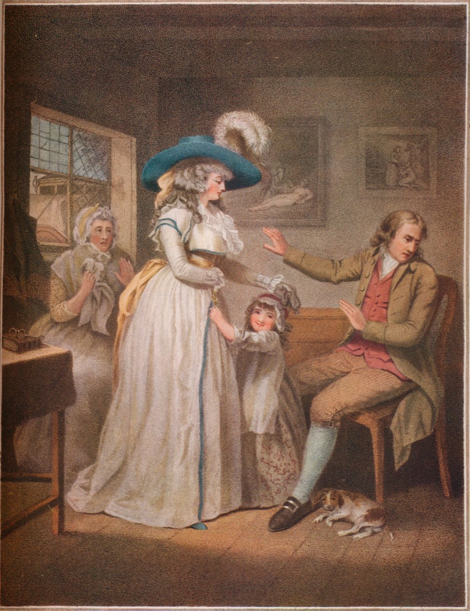 Hyveellinen vanhempi. Laetitia yrittää turhaan vanhempiensa sovittaa vanhempiaan, 1789 tekijältä John Raphael Smith