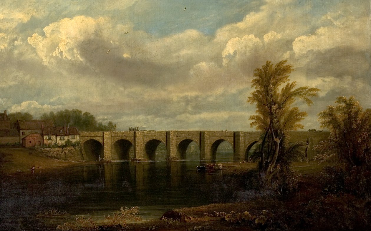 Old Trent Bridge, Nottingham, 1825 tekijältä John Rawson Walker