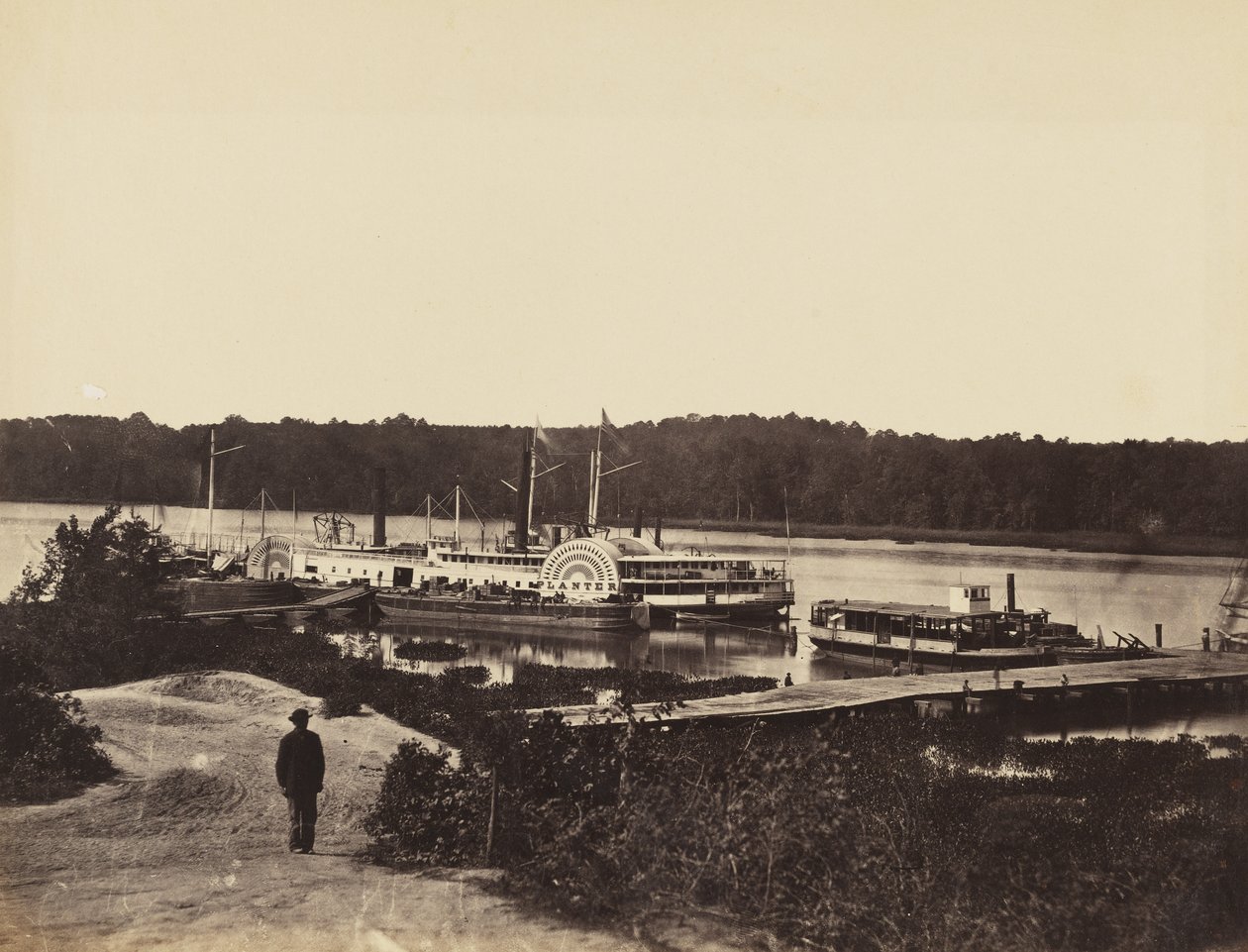 Lääkintätarvikevene Plauter, Appomattox., tammikuu 1865 (albumiinipainatus kiinnitetty kudospaperille) tekijältä John Reekie