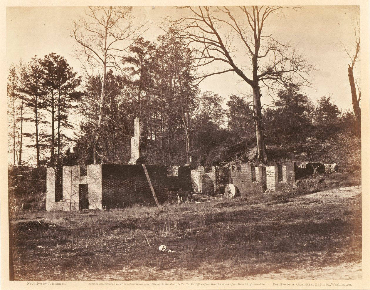 Gainesin myllyn rauniot, Virginia, Gardnerin sisällissodan luonnoskirjasta. tekijältä John Reekie