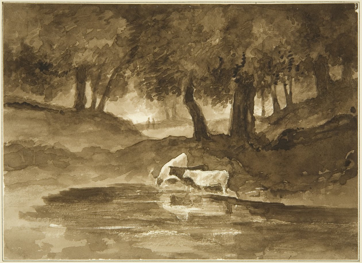 Looking up Nightingale Valley, n. 1825 (kynä ja akvarelli paperille) tekijältä John Reverend Eden
