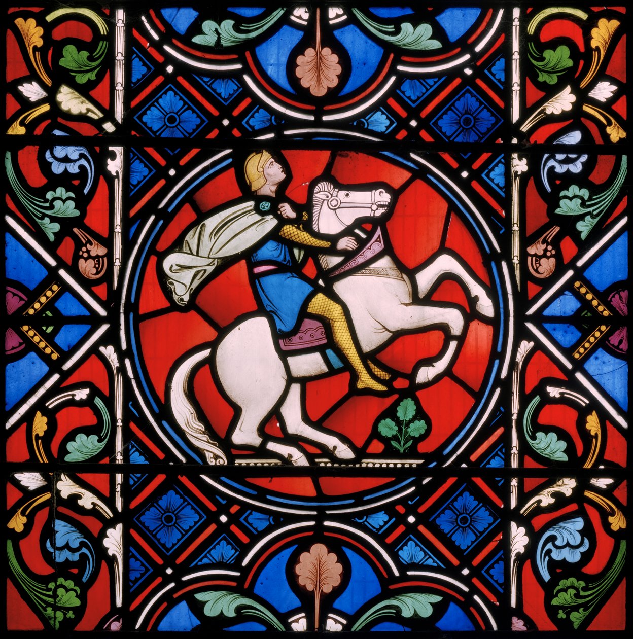 Upton Magna, St Lucy, Clayton & Bell, John Richard Clayton (1827-1913), roomalainen ratsumies, 1860. tekijältä John Richard Clayton