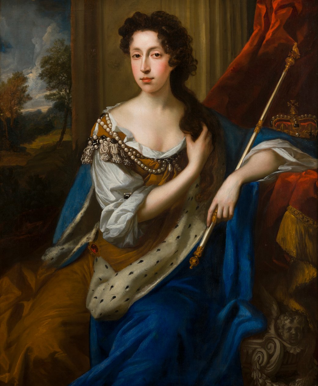 Modenan kuningatar Maria II:n muotokuva (1662-1694), n. 1682-1691 (öljy kankaalle) tekijältä John Riley