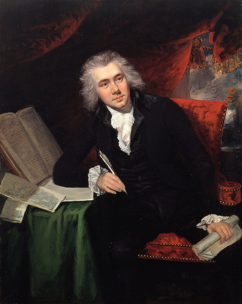William Wilberforcen (1759-1833) muotokuva 29-vuotiaana (öljy kankaalle) tekijältä John Rising