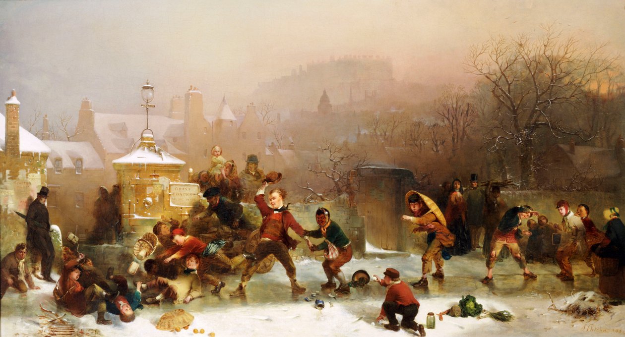 The Slide Below the Castle, Edinburgh, 1854 tekijältä John Ritchie