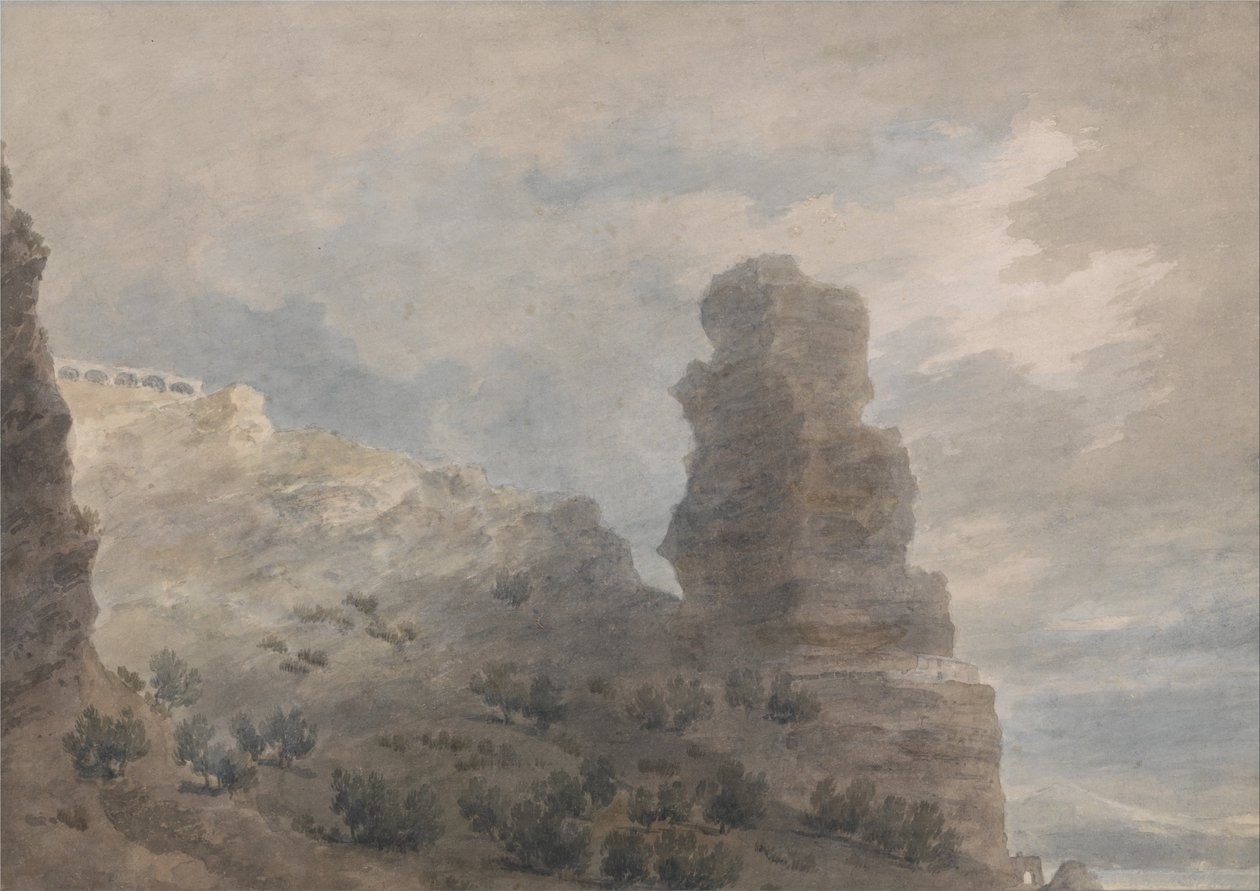Näkymä Terracinan majatalosta tekijältä John Robert Cozens