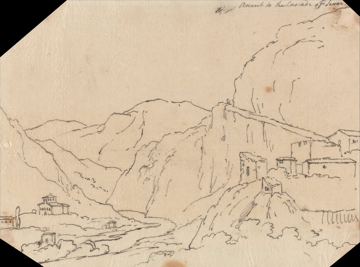 Nousu Ternin kaskadille tekijältä John Robert Cozens