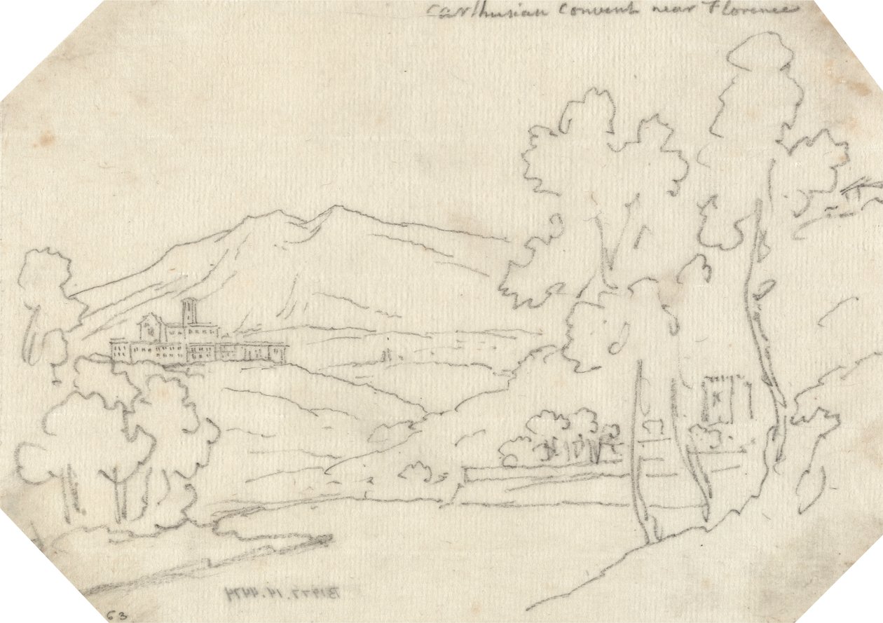 Carthusian luostari Firenzen lähellä tekijältä John Robert Cozens