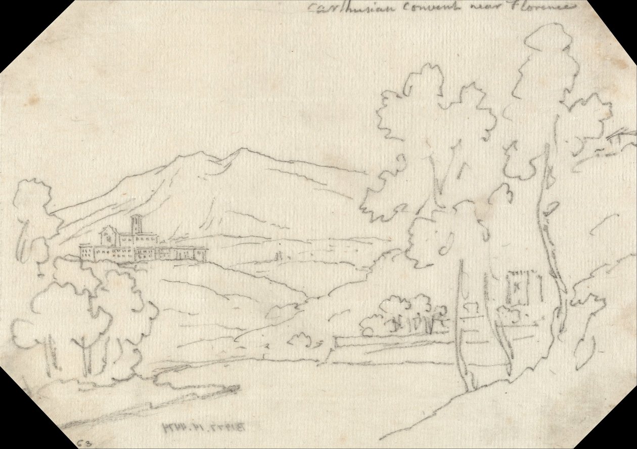 Kartusialaisluostari Firenzen lähellä tekijältä John Robert Cozens