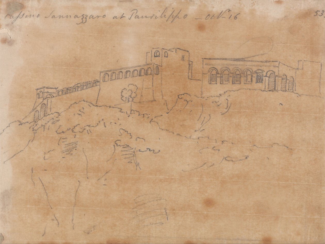 Cassino Sannazzaro Posillipossa, 16. lokakuuta. tekijältä John Robert Cozens