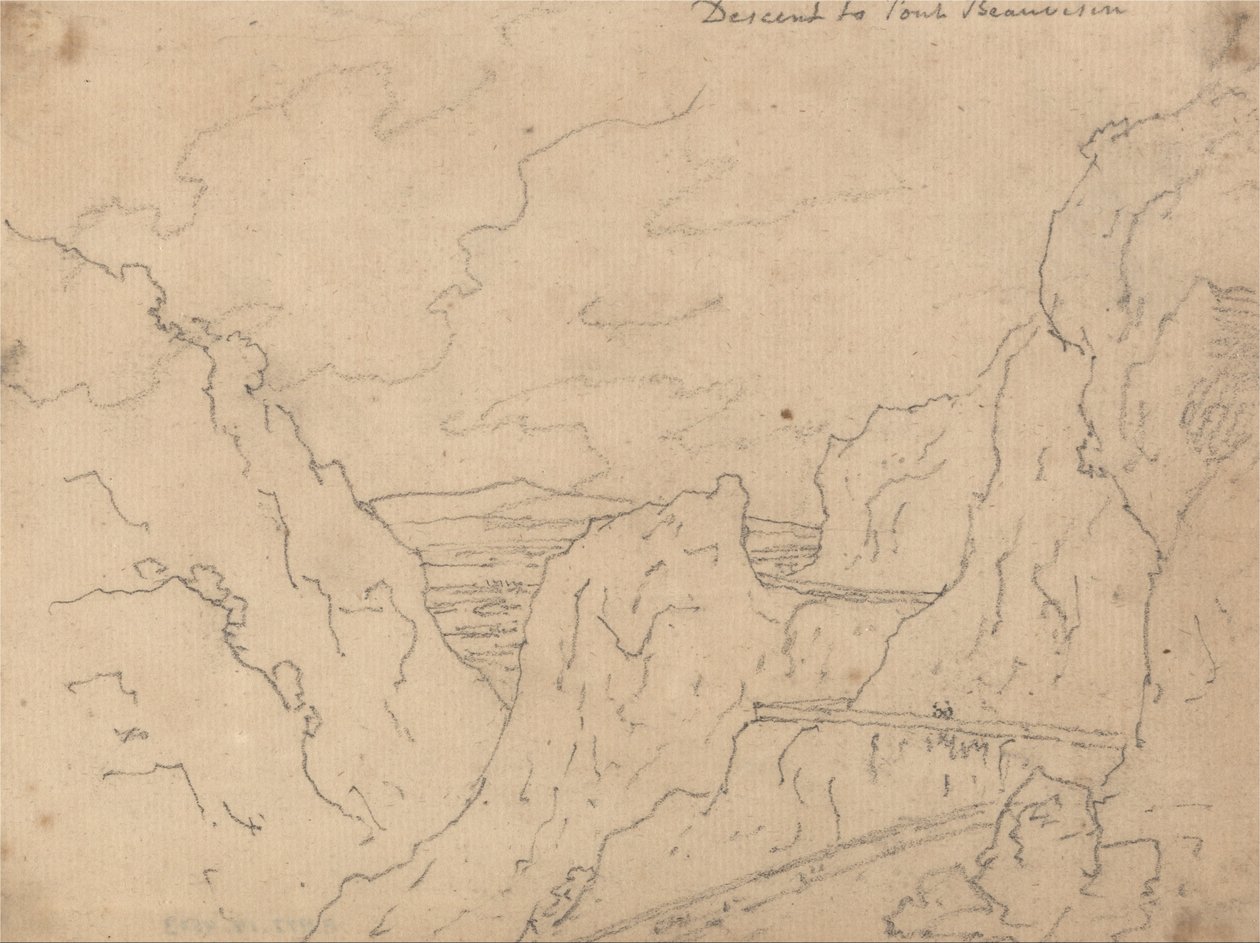 Laskeutuminen Pont de Beauvoisiniin tekijältä John Robert Cozens