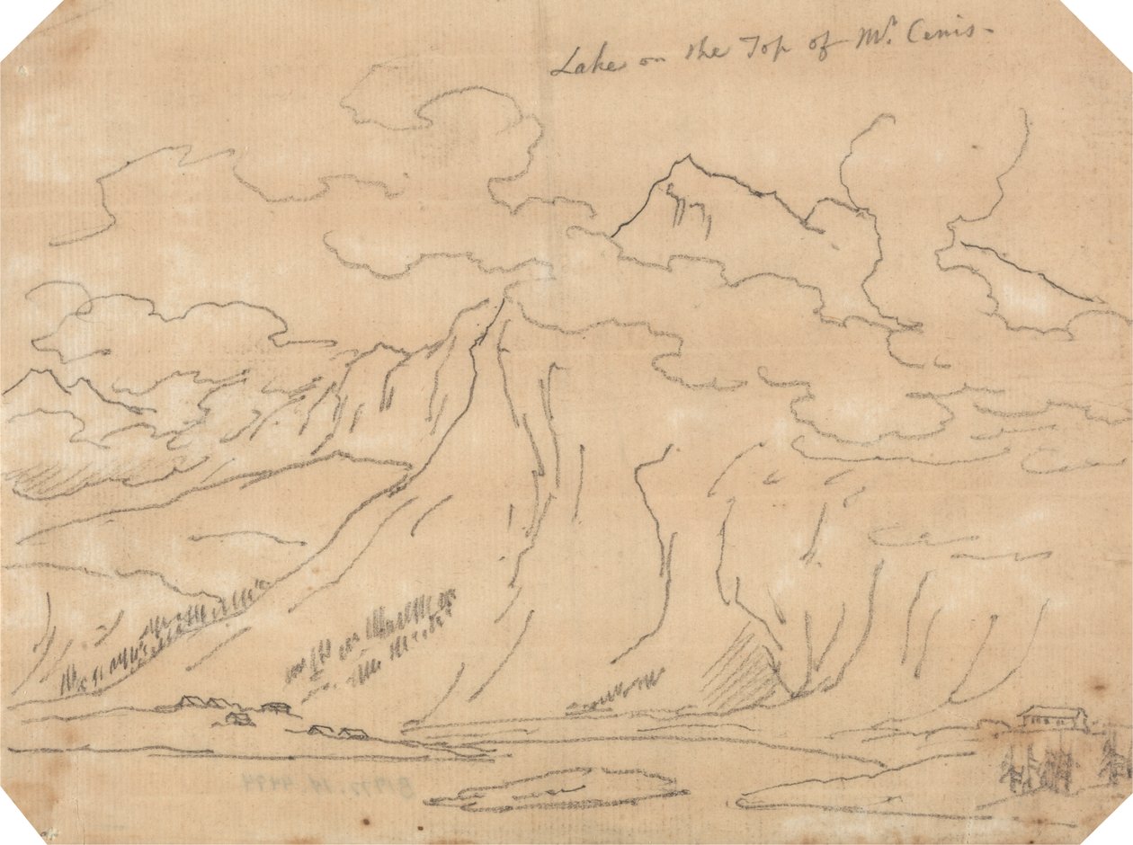 Järvi Mont Ceniksen huipulla tekijältä John Robert Cozens