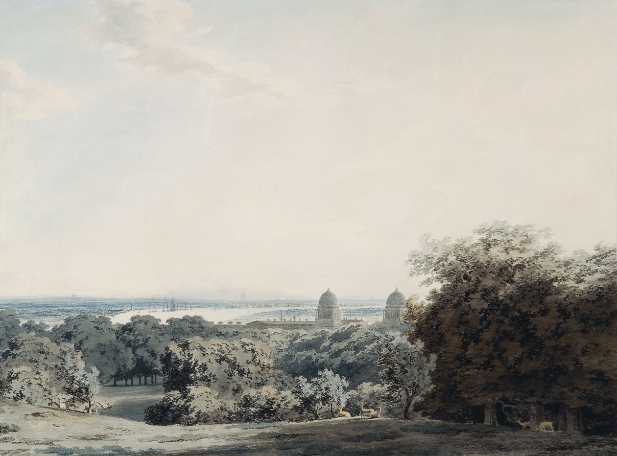 Lontoo Greenwich Hillistä, tekijältä John Robert Cozens