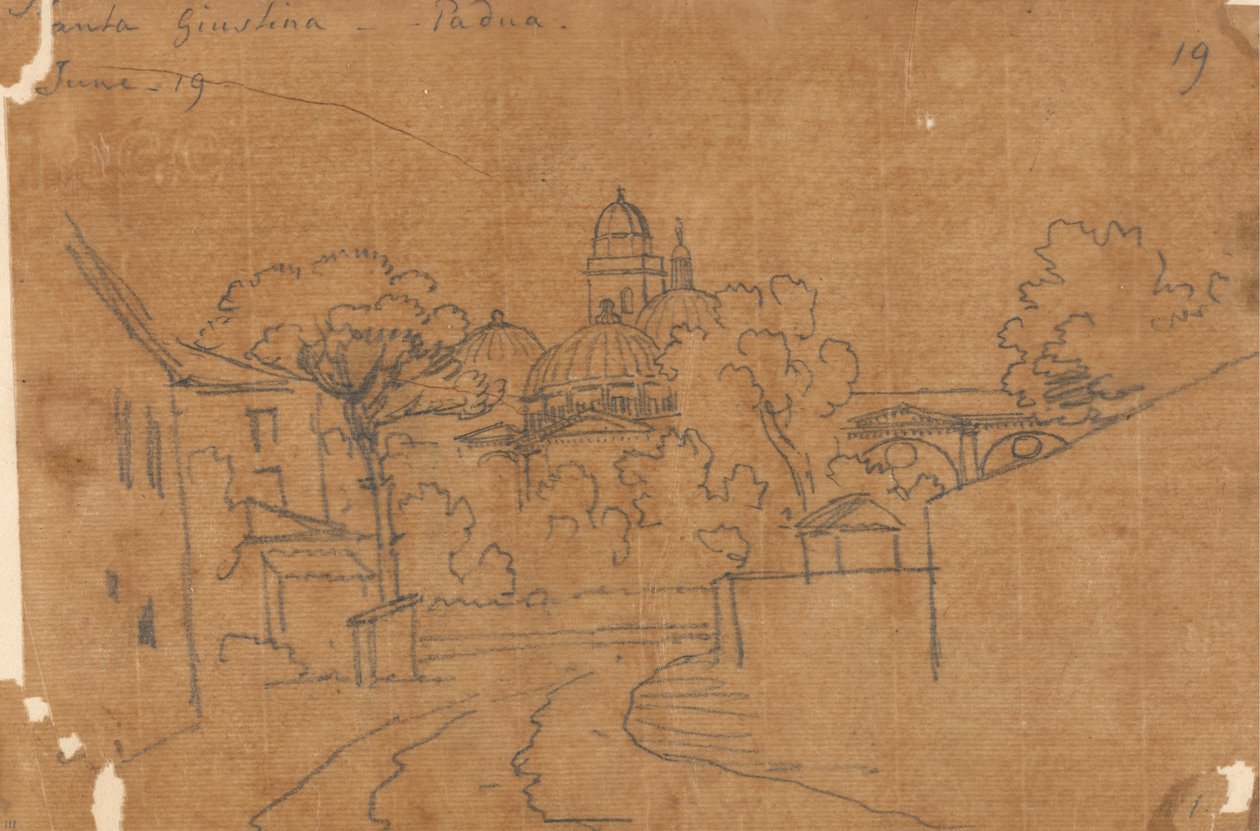 Santa Giustina, Padova, 19. kesäkuuta tekijältä John Robert Cozens