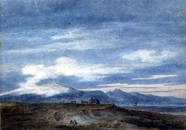 Paimenkota Pontinen soiden rajalla, Valetrin ja Terracinan välissä (akvarelli paperille) tekijältä John Robert Cozens