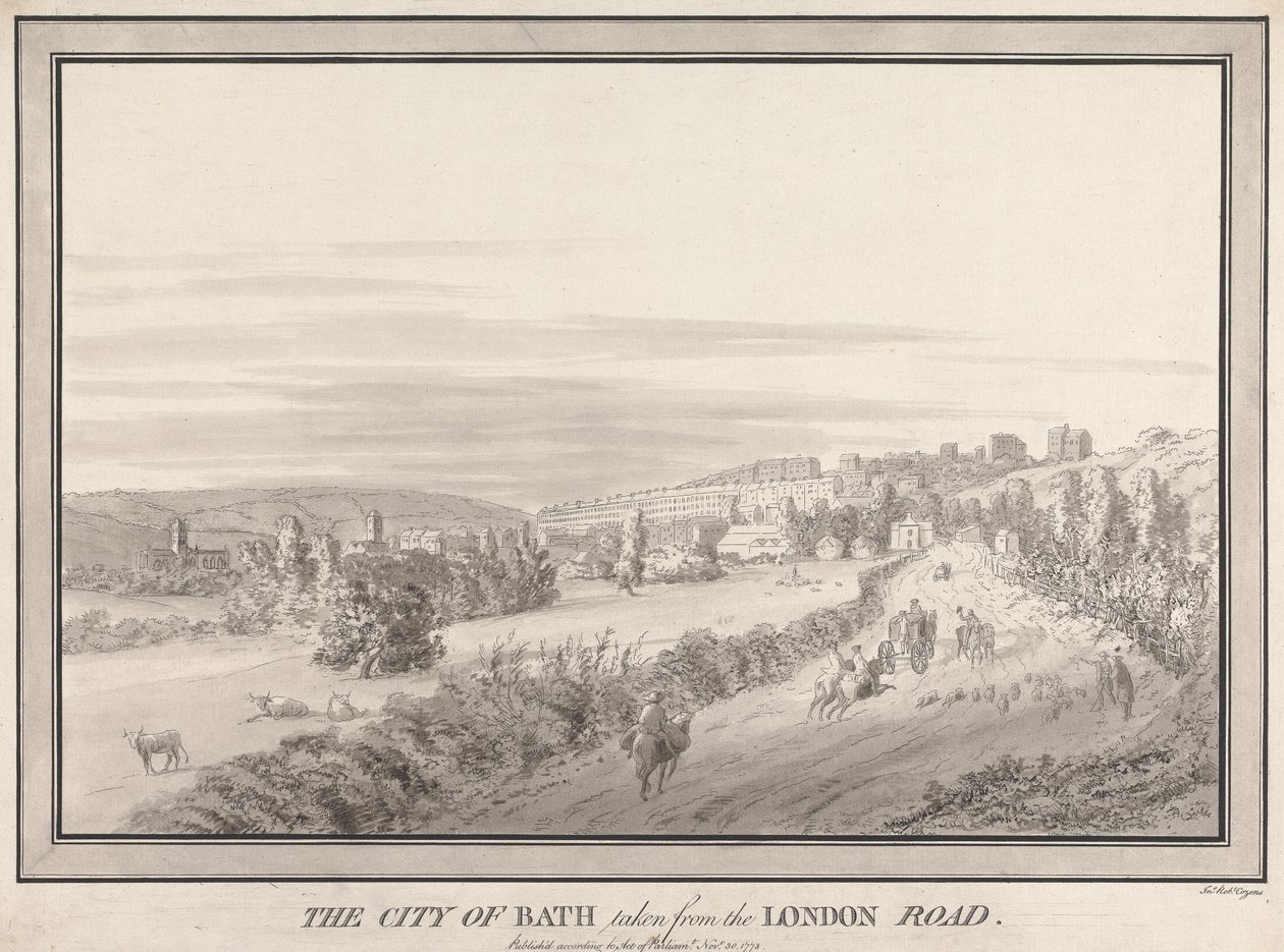 City of Bathin otettu London Roadilta tekijältä John Robert Cozens