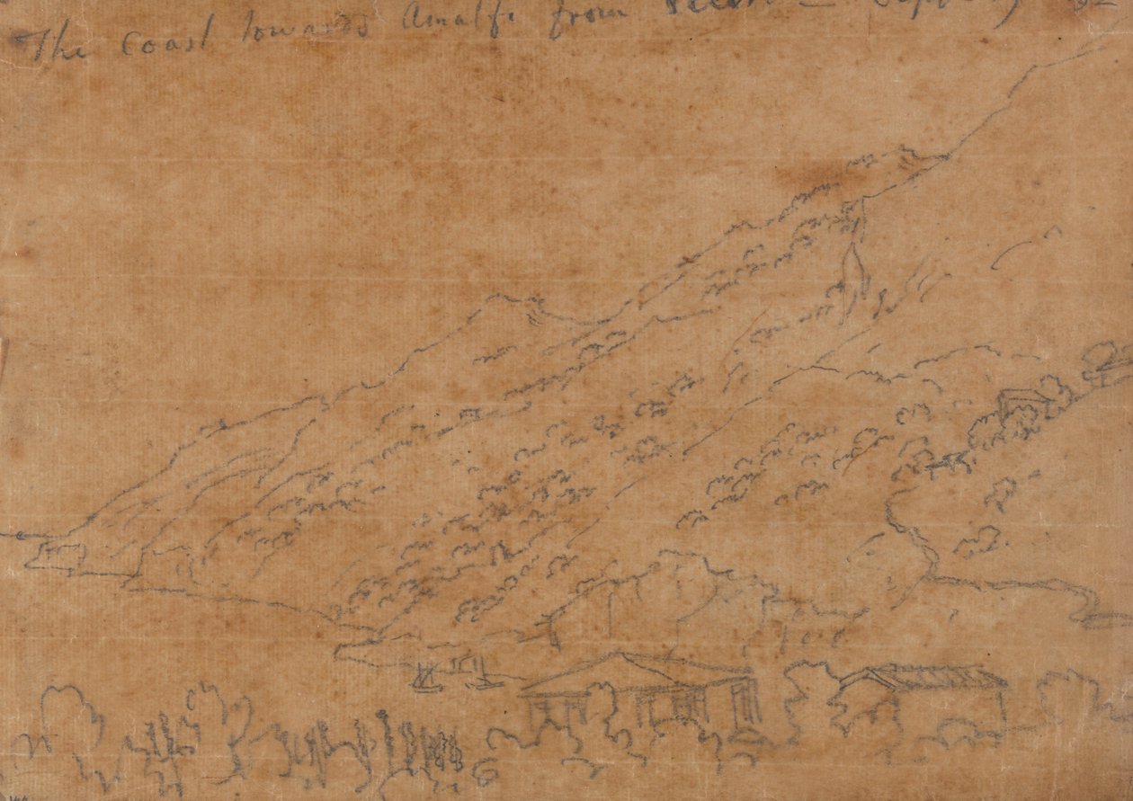 Rannikko Amalfia kohti Vietristä, 19.9 tekijältä John Robert Cozens