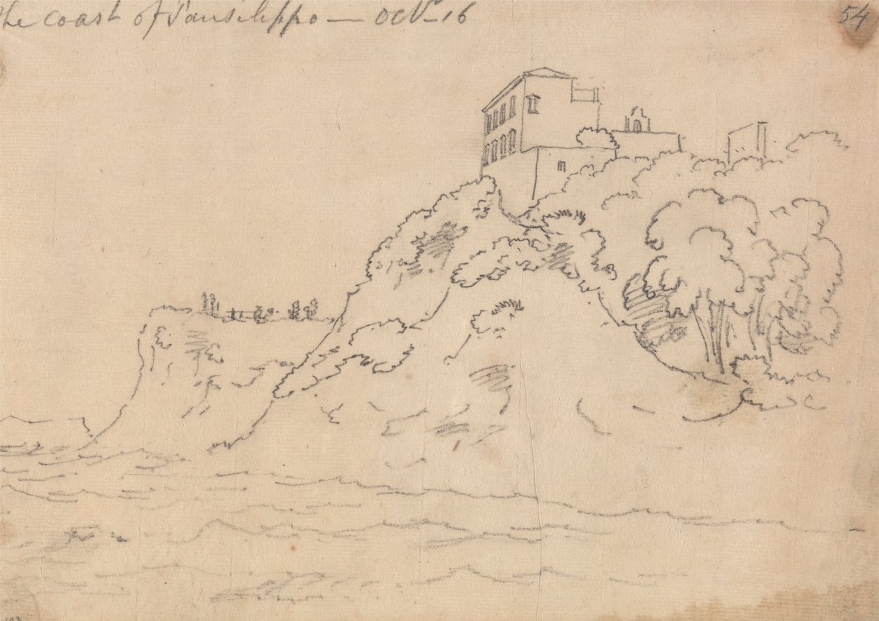 Posillipon rannikko, 16. lokakuuta tekijältä John Robert Cozens