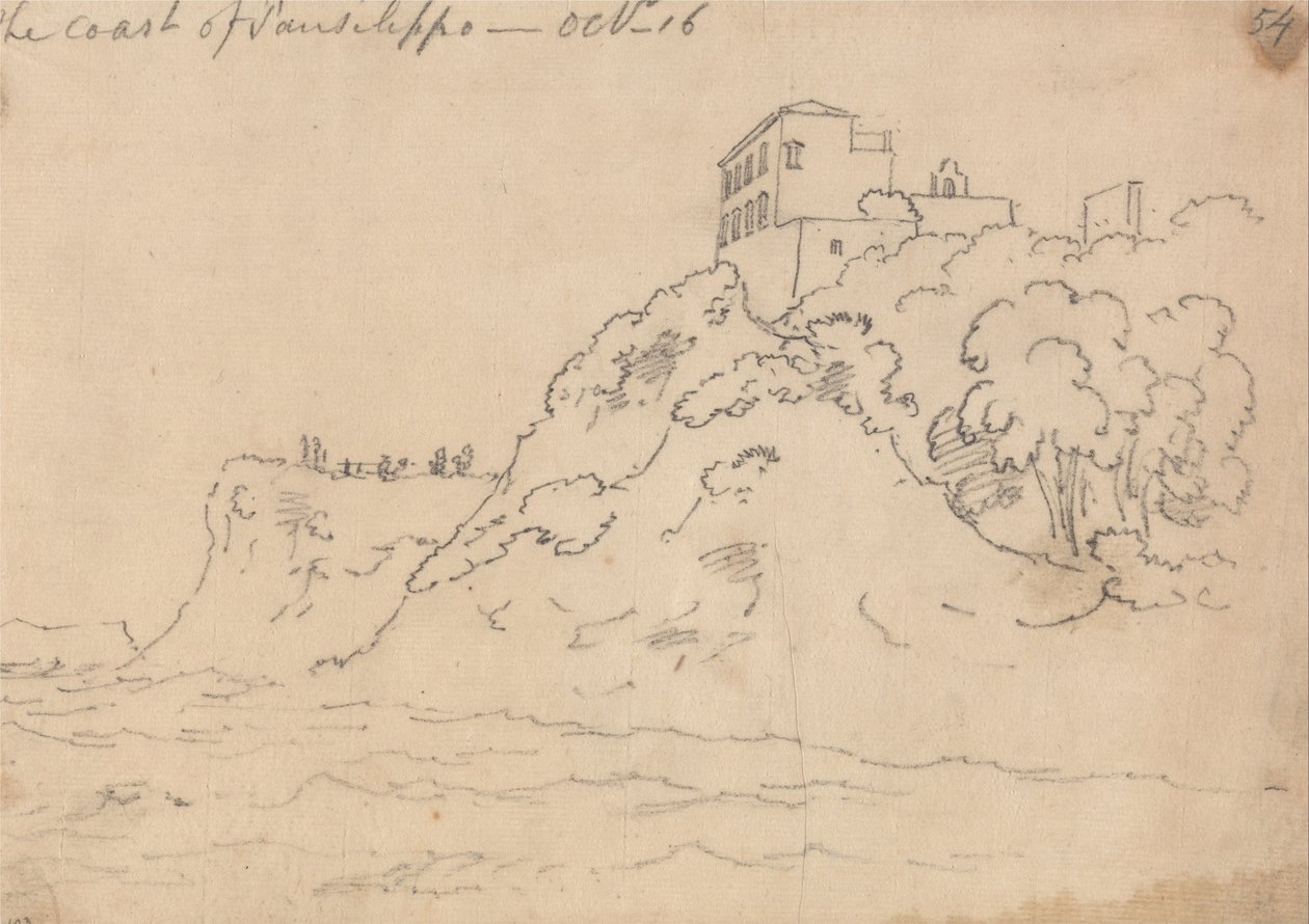 Posillipon rannikko, 16. lokakuuta tekijältä John Robert Cozens