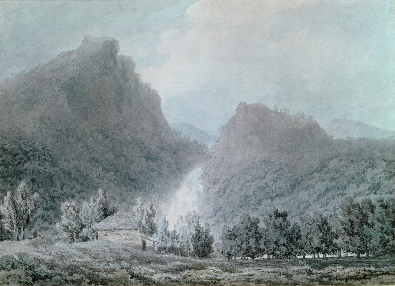 The Falls of Lodoren (wc paperilla) tekijältä John Robert Cozens