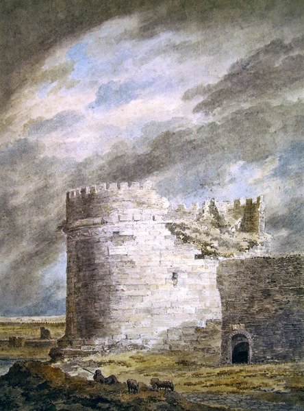Cecilia Metellan hauta, Capo di Bore, lähellä Roomaa (kynä ja akvarelli paperille) tekijältä John Robert Cozens