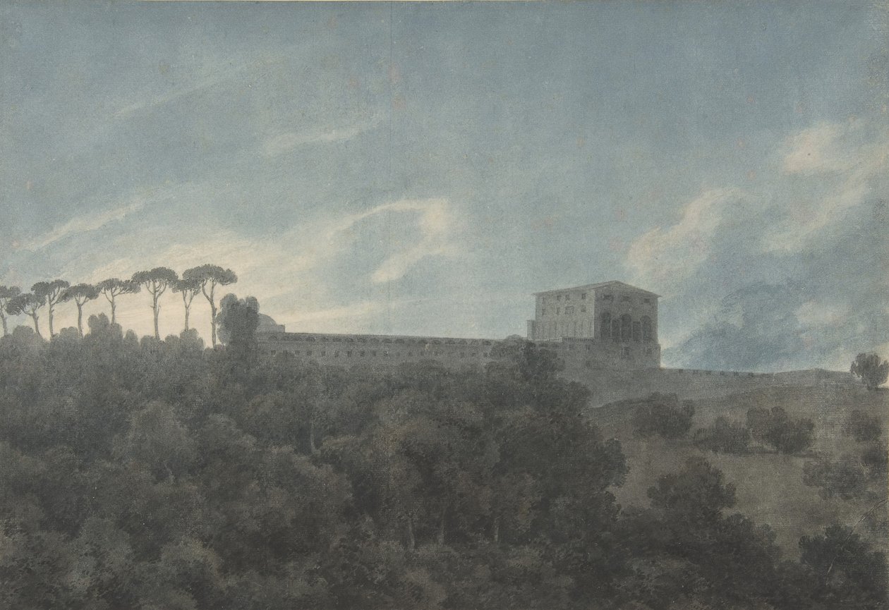 Näkymä Villa Lantesta Janiculumissa Roomassa, 1782-83. tekijältä John Robert Cozens