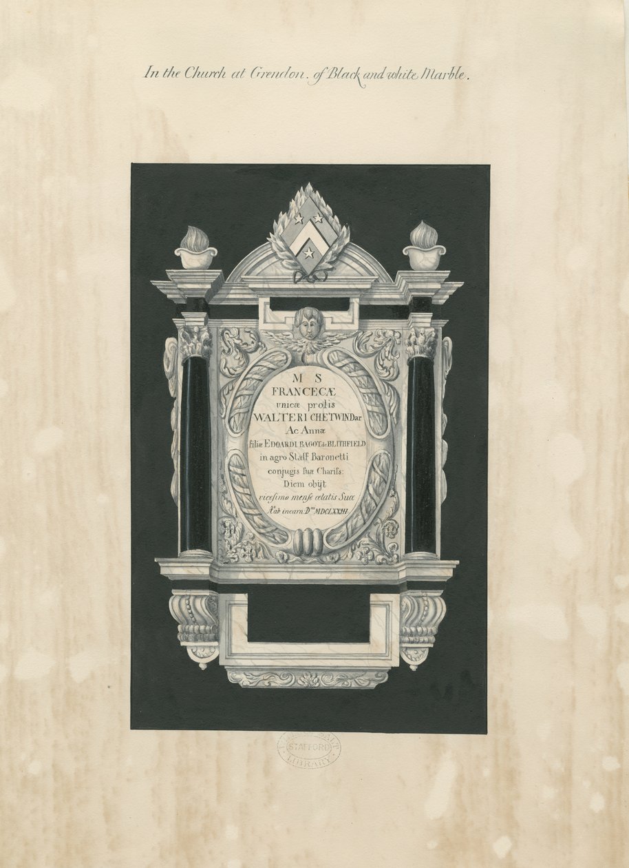 Ingestre Church - taulu Frances Chetwyndille: maalaus ja [1800-luku] (maalaus) tekijältä John Robert Fernyhough