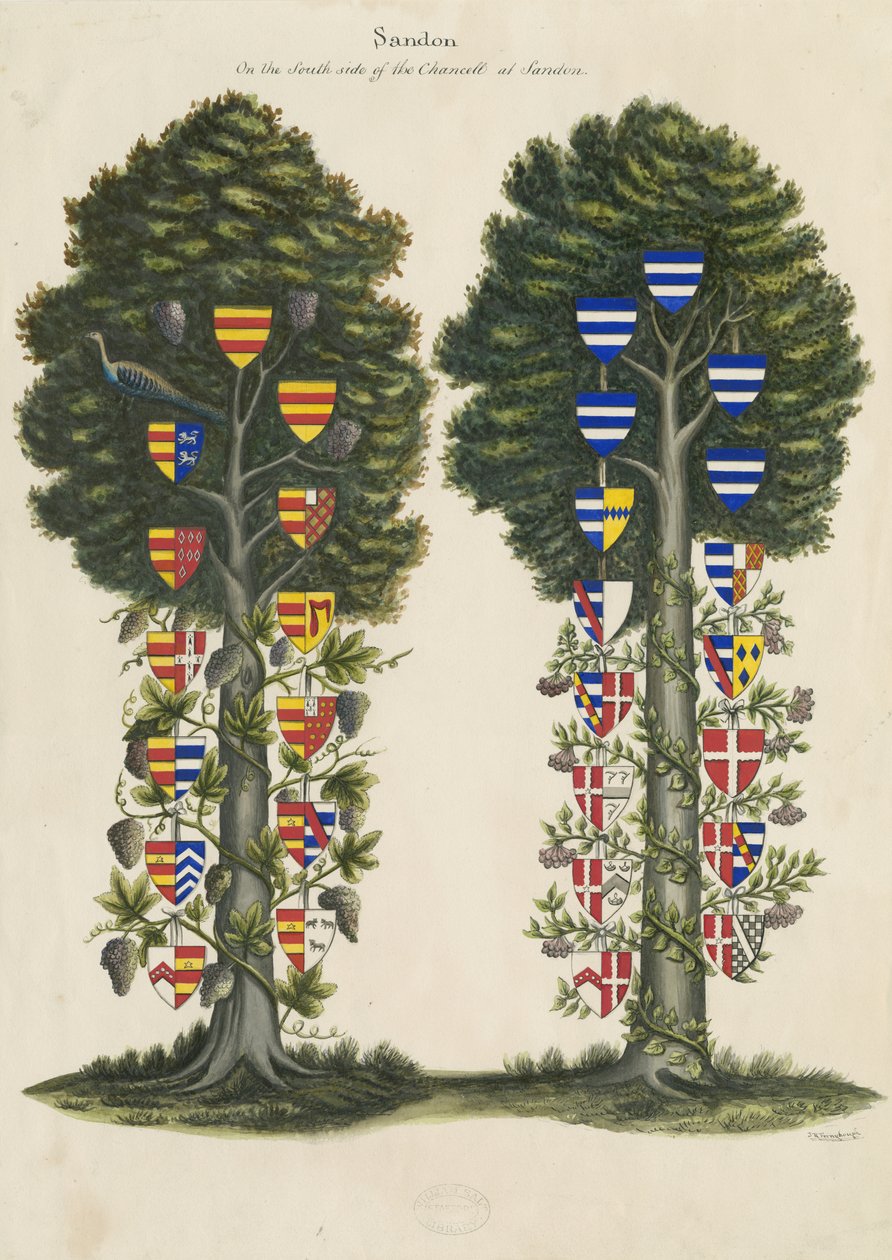 Sandon Church - Seinämaalaus: akvarellimaalaus ja [1800-luvulla] (maalaus) tekijältä John Robert Fernyhough