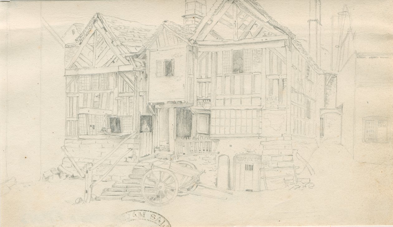 Uttoxeter Town - [Ale Warehouse]: lyijykynäpiirros ja [?1800-luvun puoliväli] (piirustus) tekijältä John Robert Fernyhough