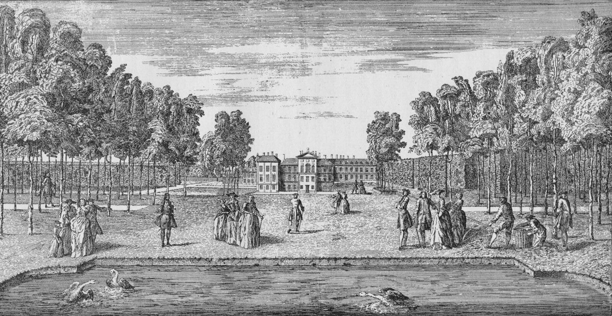 Kensingtonin palatsi Georgian Timesissa, n. 1750 1911 tekijältä John Rocque