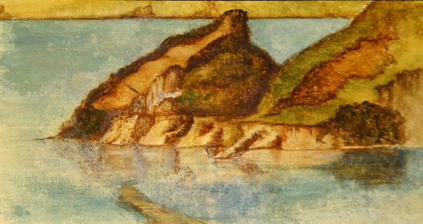 Järvikohtaus, n. 1880 (akvarelli paperille) (pari numeroon 359451) tekijältä John Roddam Spencer Stanhope