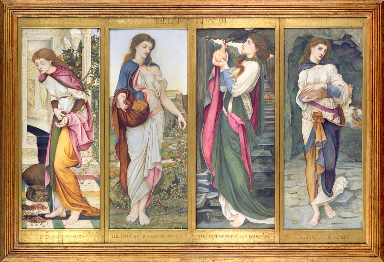 The Labors of Psychen, 1873 (tempera paneelissa) tekijältä John Roddam Spencer Stanhope