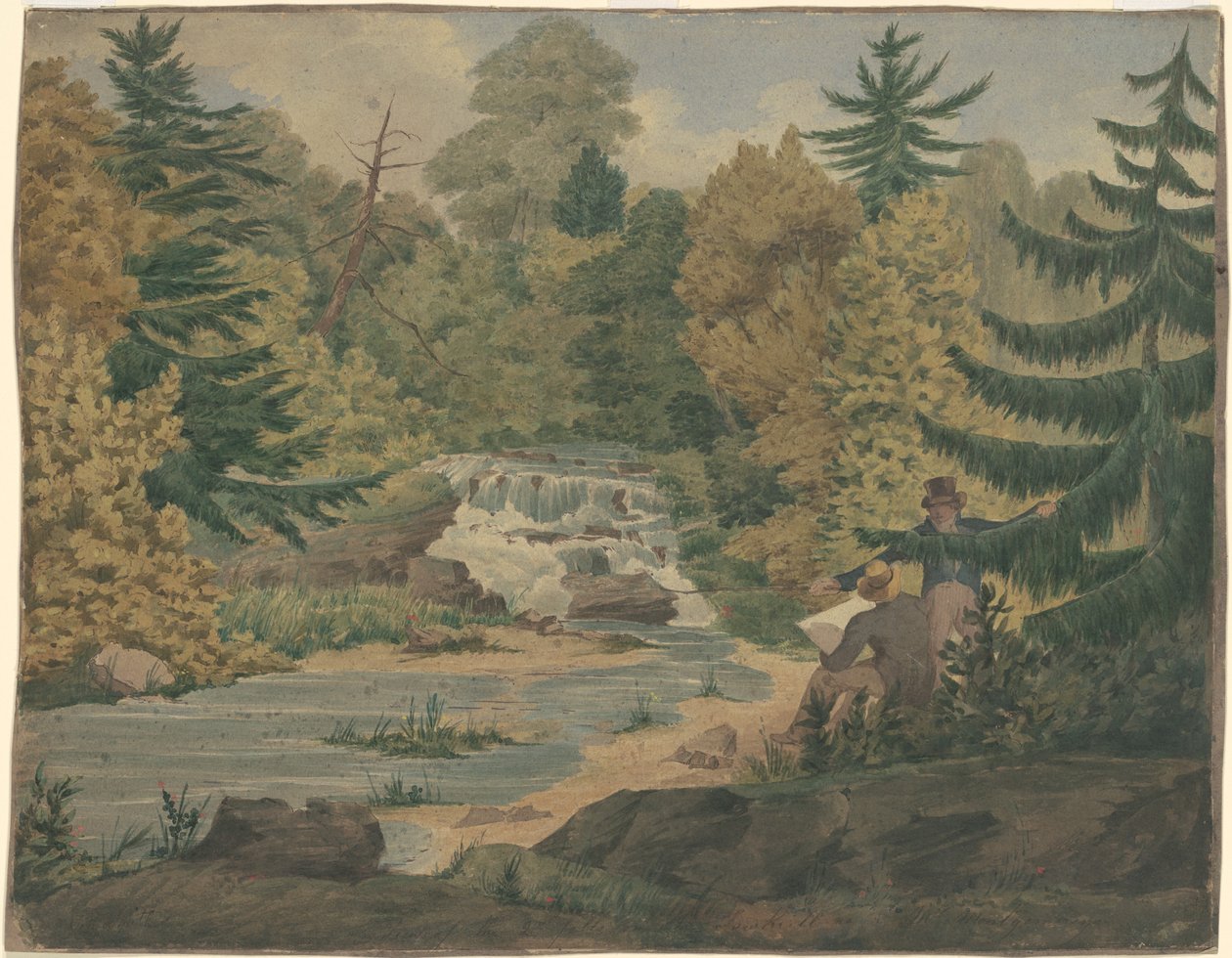 Näkymä Sawkill-joen toiselle putoukselle tekijältä John Rubens Smith