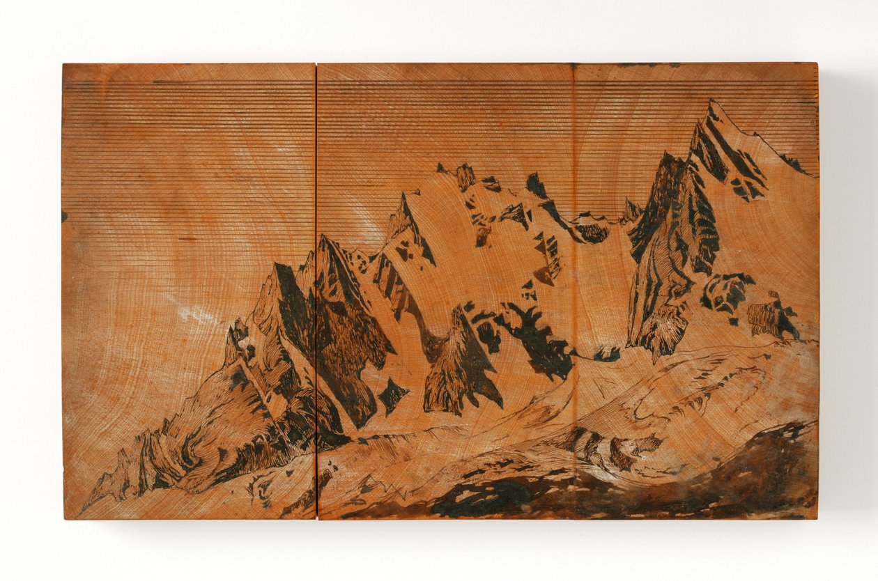 Aiguille Du Midi, Ranska (kynä & muste ja akvarelli puulle) tekijältä John Ruskin