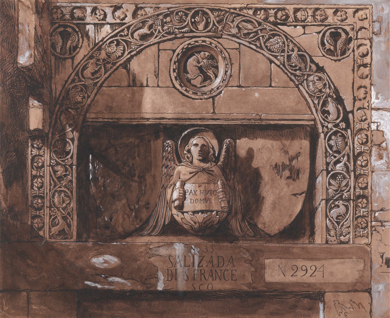 Palazzo Contarini della Porta di Ferron oviaukko tekijältä John Ruskin