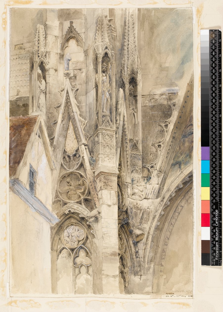 Sisäänkäynti Rouenin katedraalin eteläiseen poikkiristeykseen, 1854 tekijältä John Ruskin