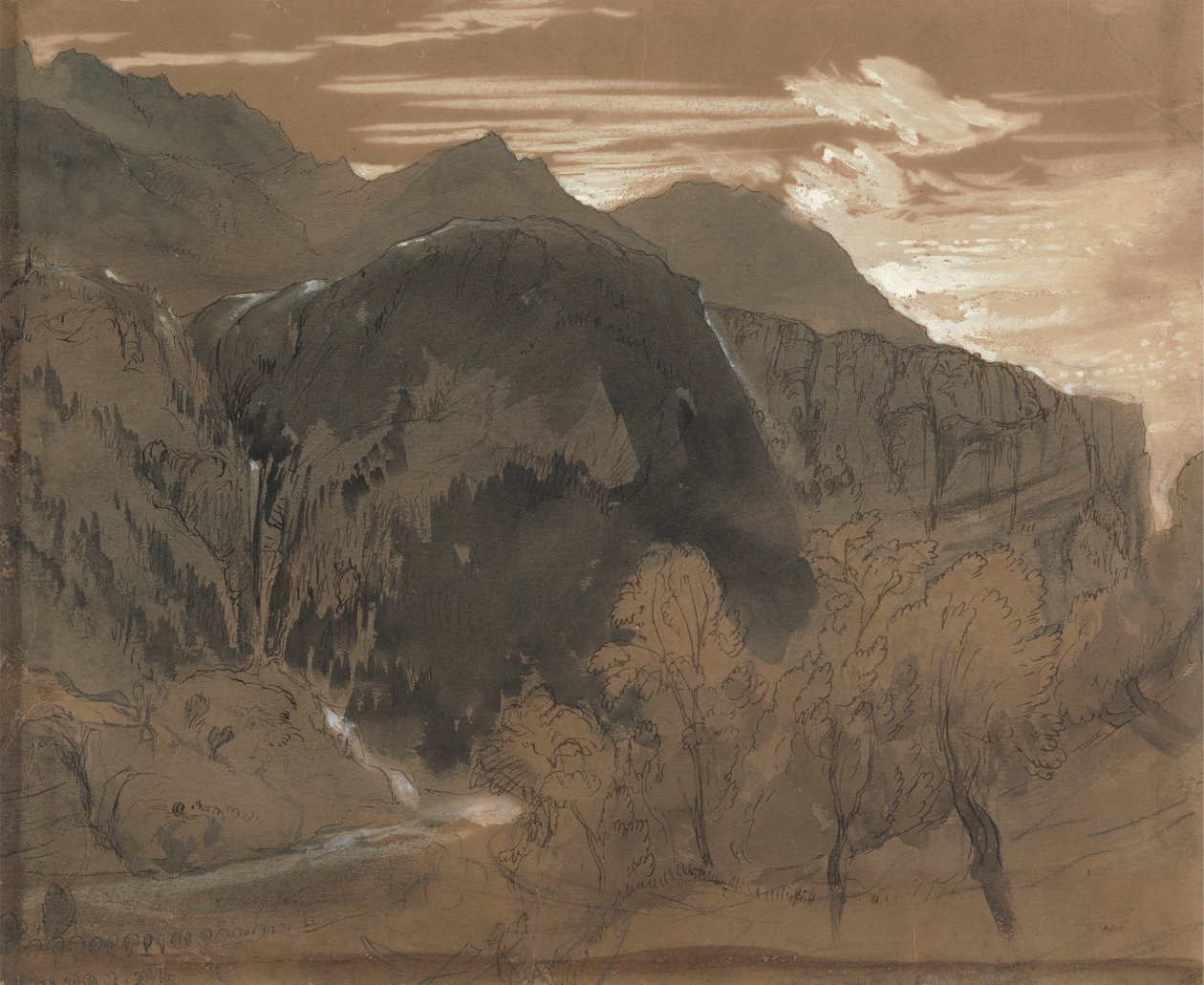 Vuoristoinen maisema tekijältä John Ruskin