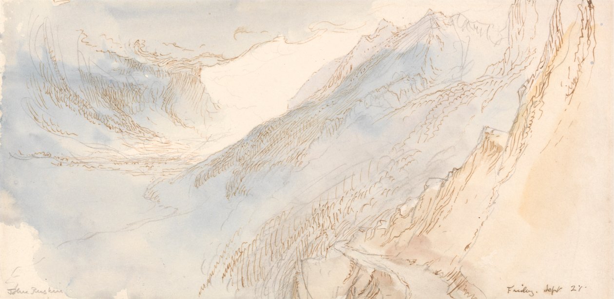 Vuoristoinen maisema tekijältä John Ruskin