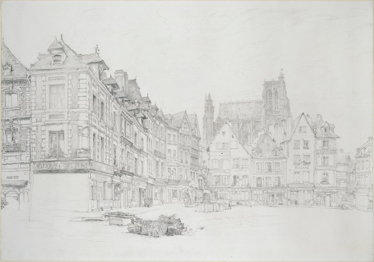 Study for Detail of the Market-Place, Abbeville, syys-lokakuu 1868 tekijältä John Ruskin