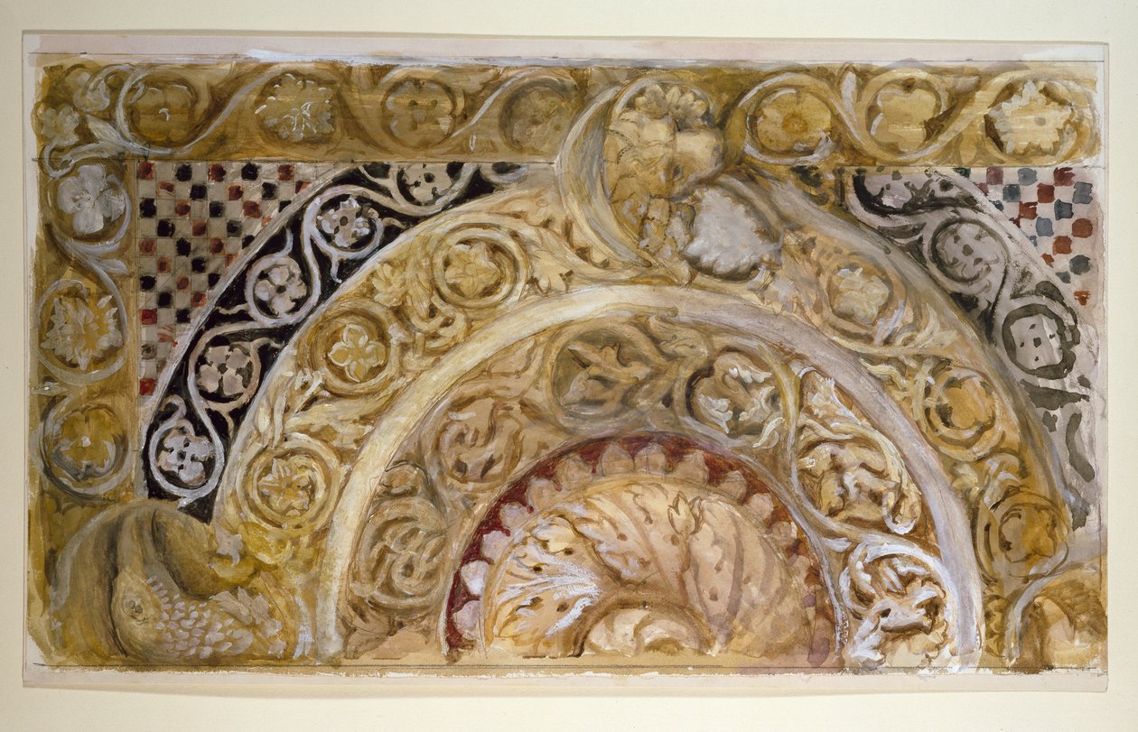 Tutkimus paneelista Pisan kastekappelin fontista tekijältä John Ruskin