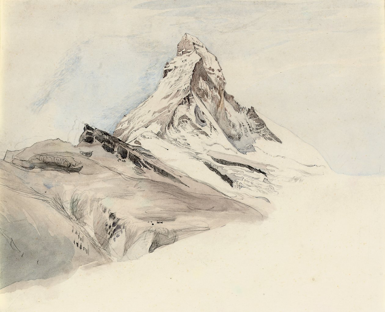 Matterhorn, Sveitsi, koillisesta, 1849 tekijältä John Ruskin