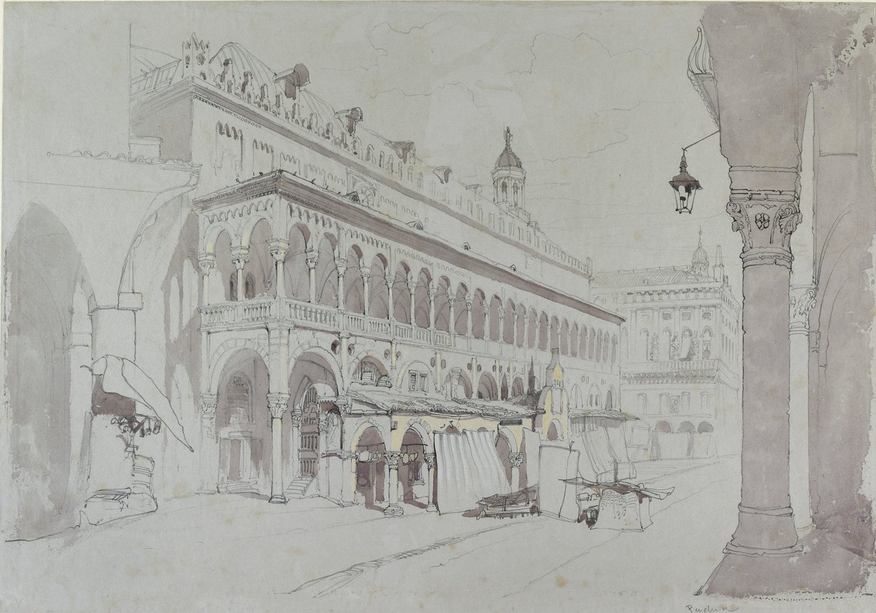 Palazzo della Ragione ja Piazza delle Erbe, Padova, toukokuu 1841 tekijältä John Ruskin