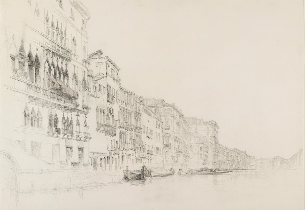 Näkymä Palazzo Bembosta Palazzo Grimanille, Venetsia, touko-kesäkuu 1870 tekijältä John Ruskin