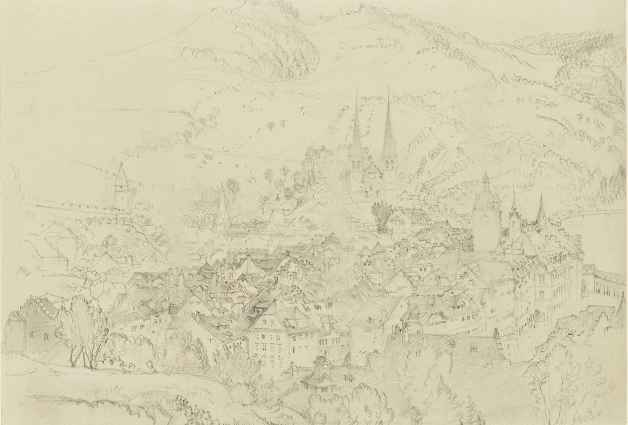 Näkymä Luzerniin ylhäältä, loka-joulukuu 1861. tekijältä John Ruskin