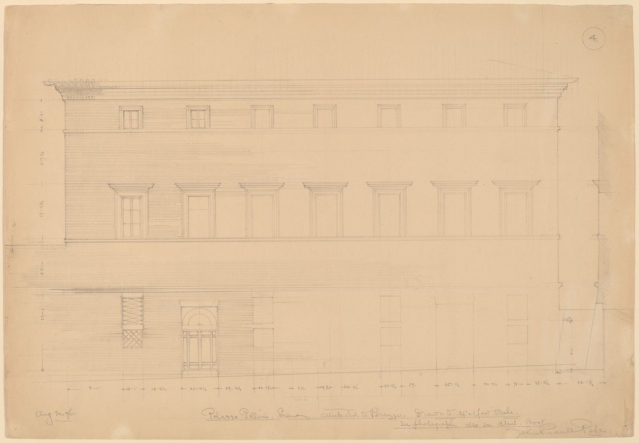 Palazzo Pollini, Siena, Peruzzille kuuluva tekijältä John Russell Pope