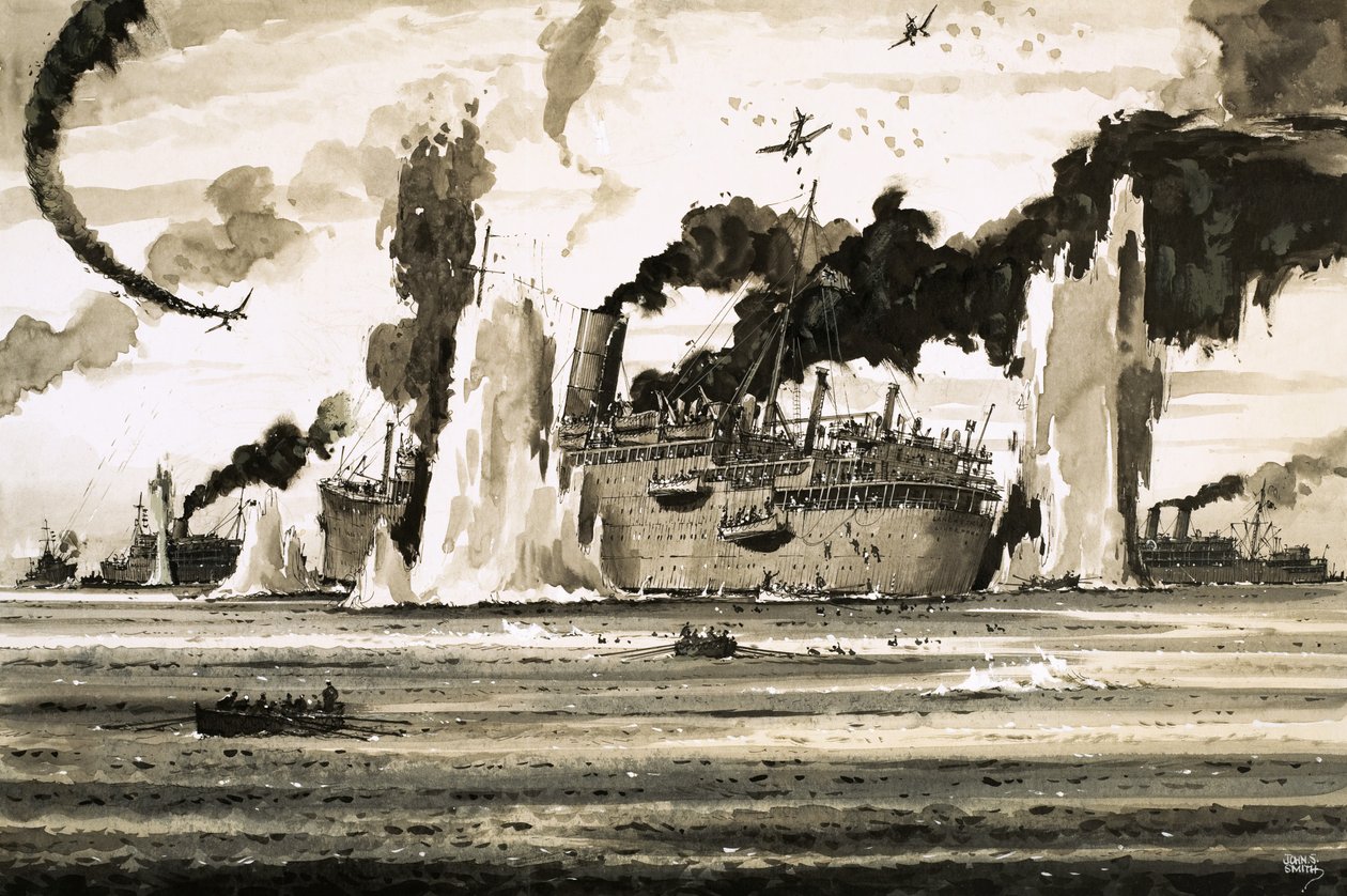 Lancastra-aluksen uppoaminen St Nazairen edustalla kesäkuussa 1940. tekijältä John S. Smith