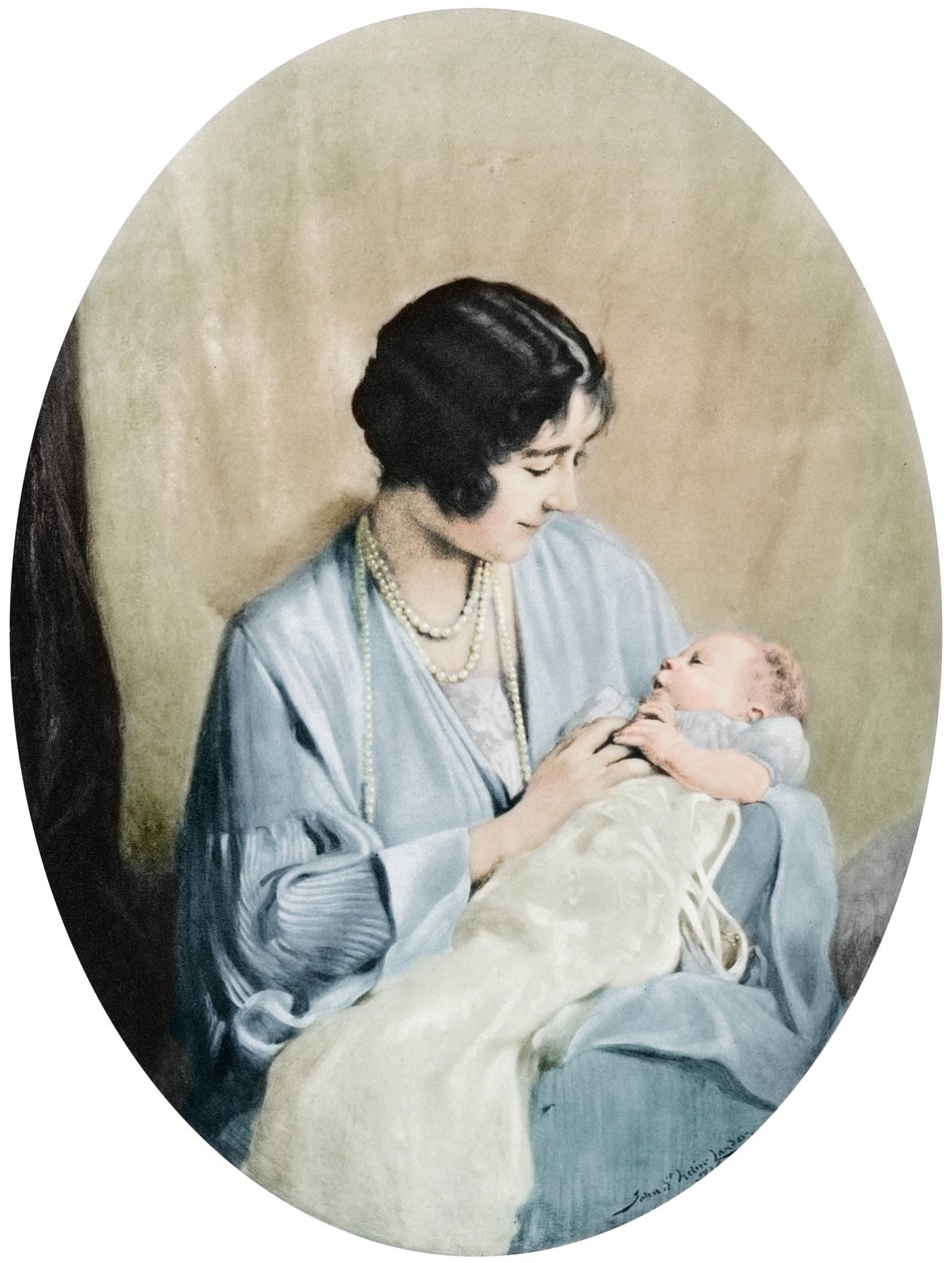 Kuningatar Elisabet prinsessa Elizabethin kanssa vuosina 1926, 1937. tekijältä John Saint Helier Lander